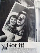 Polaroid Land Camera Girl With Clown Ad 1959
