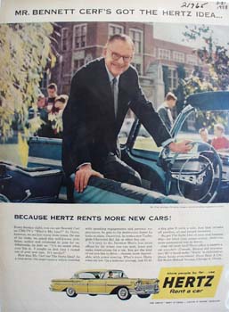 Hertz Rent A Car Mr Bennett Cerf Ad 1958