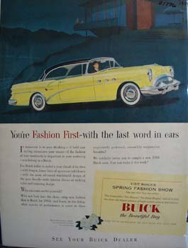 Buick You're Fashion First Ad 1954