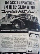 Chevrolet In Acceleration Ad 1940