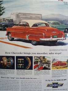 Chevrolet Brings Smoother Safer Stops Ad 1952