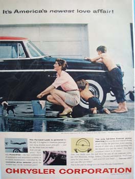 Chrysler Family Washing Car Ad 1955