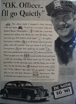 De Soto OK Officer I ll Go Quietly Ad 1940
