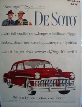 De Soto New Road No New De Soto Ad 1950