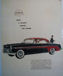 De Soto Fireflite Black With Red Two Door Ad 1955