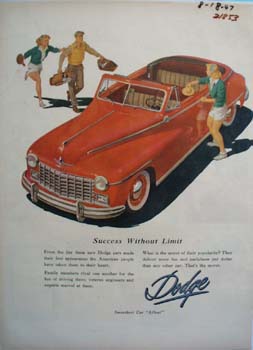 Dodge Success Without Limit Ad 1947