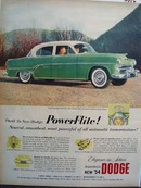 Dodge Couple Driving Berkshire Green Car 1954