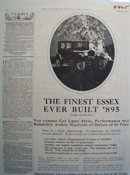 Essex Finest Ever Built Ad 1925