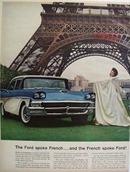 Ford On the Champs De Mars Paris Ad 1957