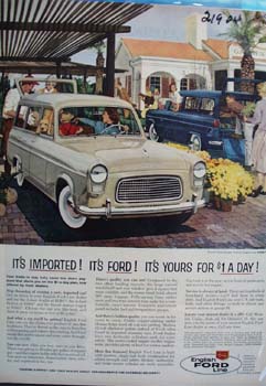Ford It's Imported English Ford Line Ad 1959