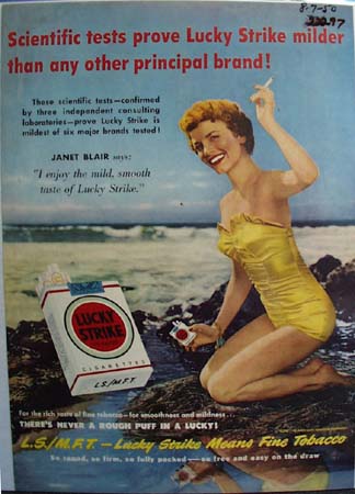 Lucky Strike And Janet Blair Ad 1950