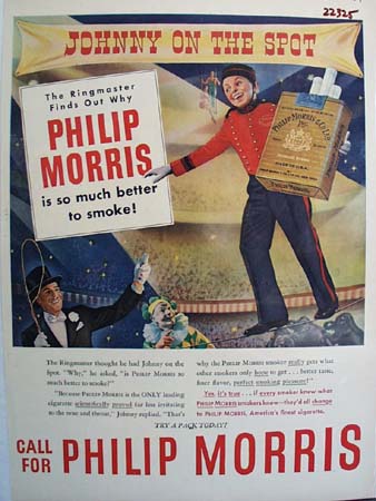 Philip Morris Johnny On the Spot Ad 1947