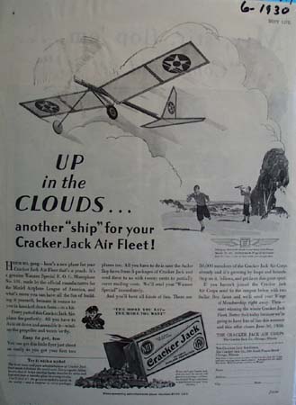 Cracker Jack Up In The Clouds Ad 1930