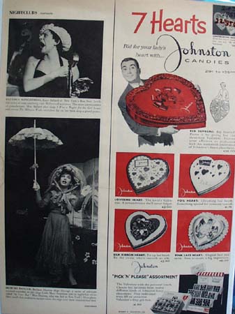 Johnston Candies Seven Hearts Ad 1958