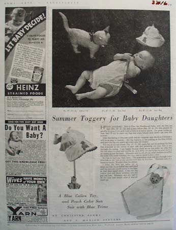 Summer Toggery For Baby Daughters Ad 1937