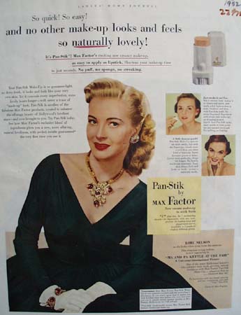 Max Factor And Lori Nelson Ad 1952