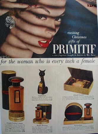 Max Factor Primitif Christmas Ad 1956