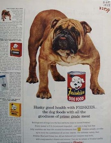 Friskies And Bulldog Ad 1958