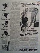 Bayer Aspirin Headaches Shadow Fun Ad 1952