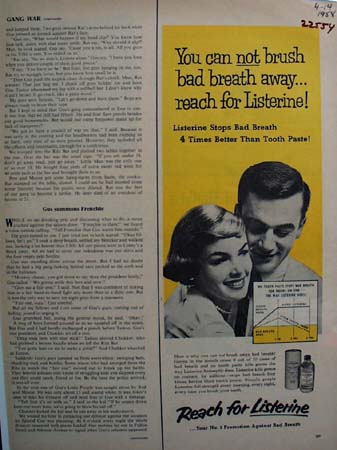 Listerine Mouth Wash Reach For Listerine Ad 1958