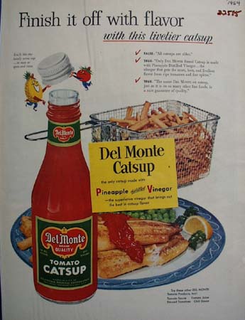 Del Monte Catsup Finish It With Flavor Ad 1954
