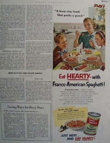 Franco American Eat Hearty Ad 1952