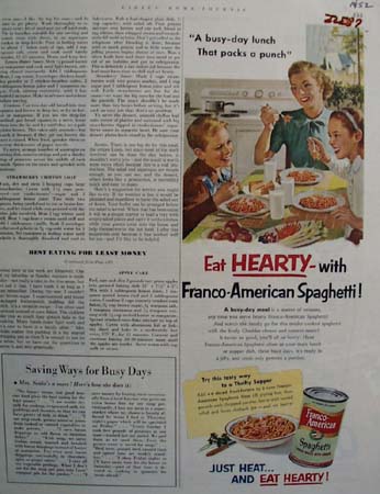 Franco American Eat Hearty Ad 1952