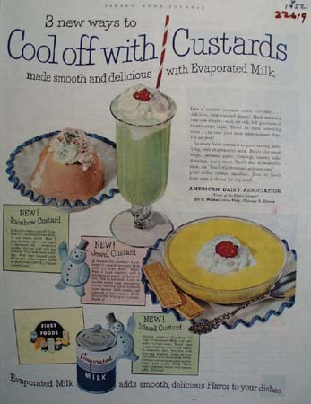 Evaporated Milk Cook Off With Custards Ad 1952