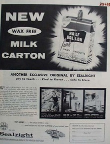 Sealright Milk Carton Ad 1957