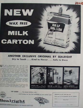 Sealright Milk Carton Ad 1957
