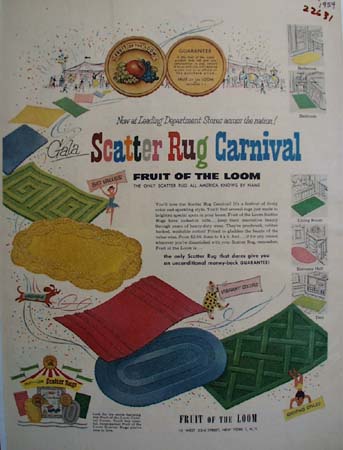 Fruit Of The Loom Scatter Rug Carnival Ad 1954