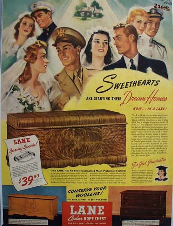 Lane Cedar Chest Sweethearts Ad 1943