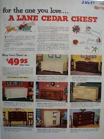 Lane Cedar Chest Christmas Ad 1953
