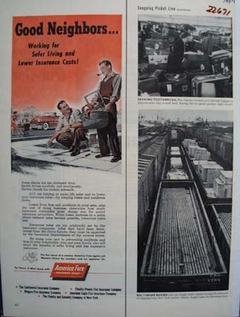 American Fore Insurance Good Neighbors Ad 1954