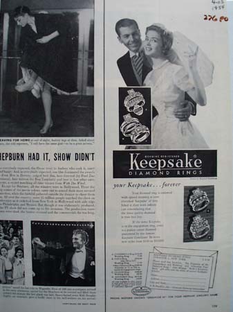 Keepsake Diamonds Your Keepsake Forever Ad 1954