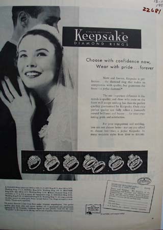 Keepsake Diamond Wear With Pride Ad 1956