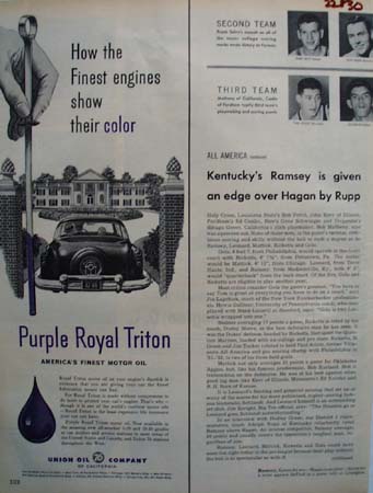 Union Oil Finest Engines Show Their Color Ad 1954