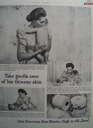 Scott Tissue Gentle Care Ad 1952