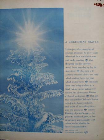 N Y Life Ins Christmas Prayer 1961