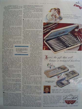 Carvel Hall Steak Knives Treasured Heirloom Ad 1952