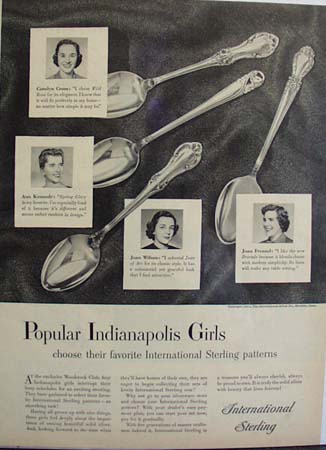 International Sterling Indianapolis Girls Ad 1951