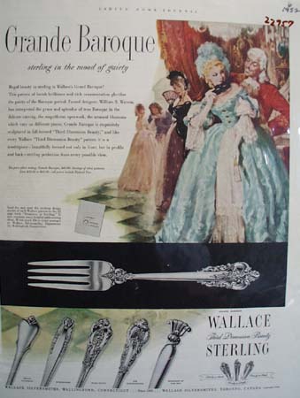 Wallace Silversmiths Mood of Gaiety Ad 1952