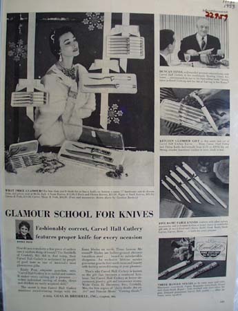 Briddell Inc Glamour School for Knives Ad 1953
