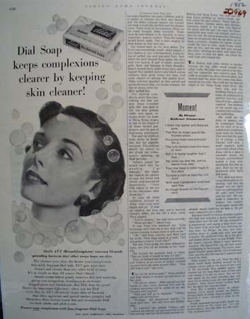 Dial Soap Keeps Skin Cleaner Ad 1952