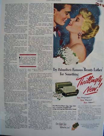 Palmolive Soap Thrillingly New Ad 1949
