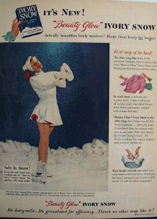 Ivory Snow Beauty Glow Ad 1950