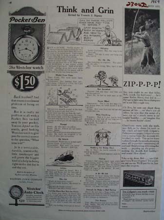 Westclox Pocket Ben Back to School Ad 1929