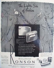Ronson Lighter The Lighter Side Of Fashion Ad 1949