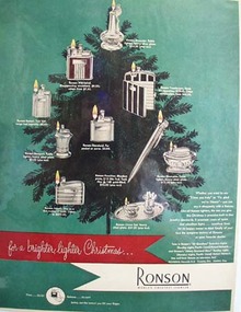 Ronson Lighter Christmas Ad 1949