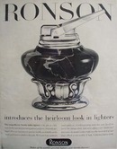 Ronson Lighter Heirloom Look Ad 1956
